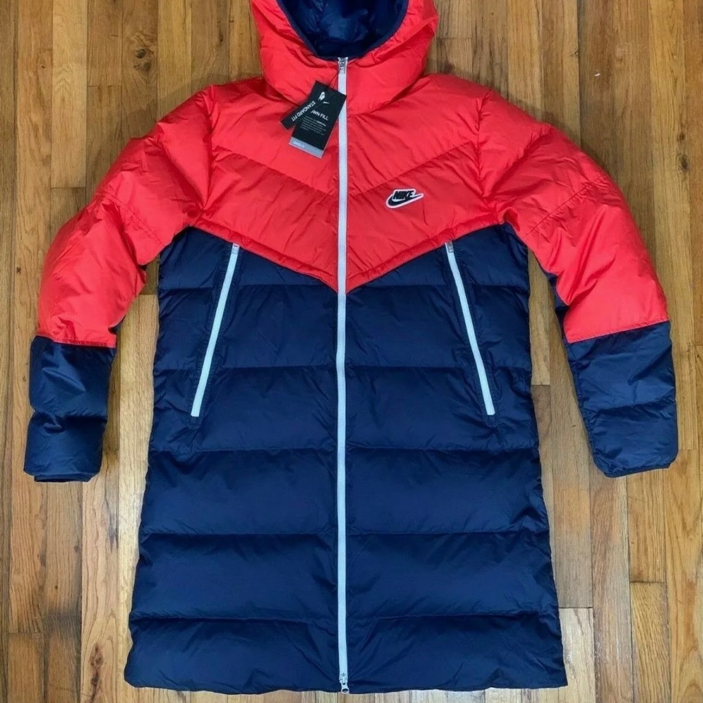 Nike Sportswear Shield Down-Fill Red Windrunner Parka Men's Xs Cu4408 673